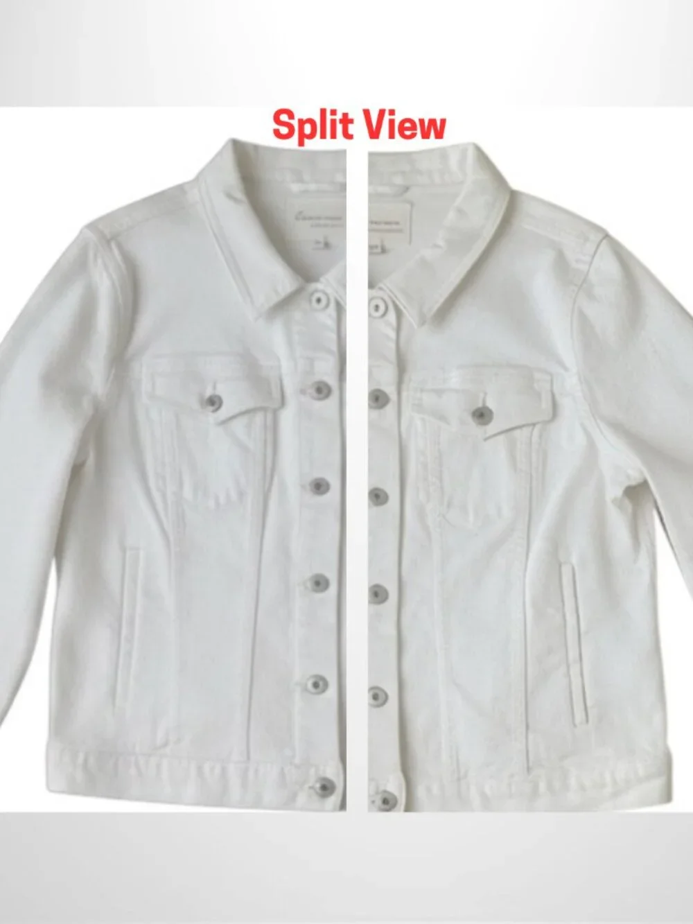 Two by Vince Camuto White Denim Trucker Jacket Classic Fit XL